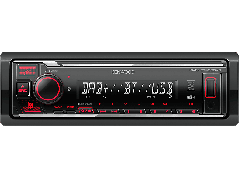 KENWOOD KMM-BT408DAB - Autoradio (1 DIN, Schwarz)