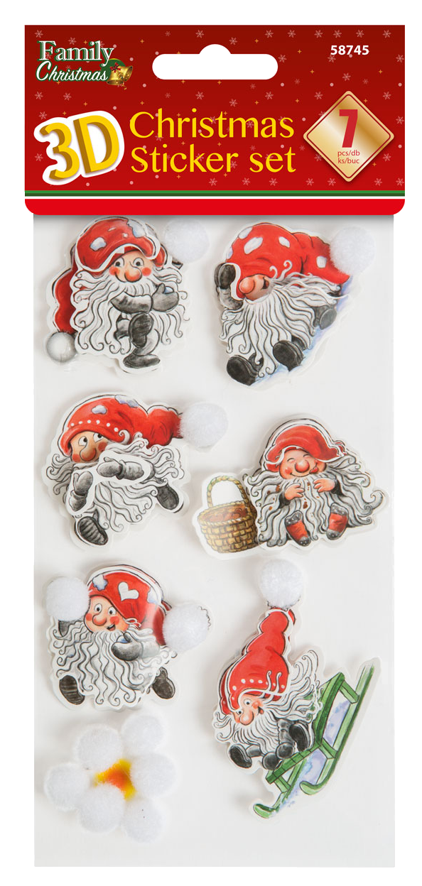 FAMILY CHRISTMAS Karácsonyi 3D matrica szett - 2 féle