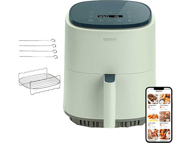 Cosori Lite Chef Edition, 1500 W, 3.8 litros, 7 modos cocinado, Pantalla LED táctil, Verde