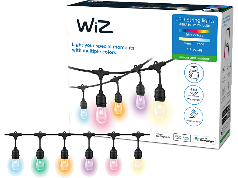 Tira LED WiZ LED String Lights, CálidoFrío, 14.8 metros, 12