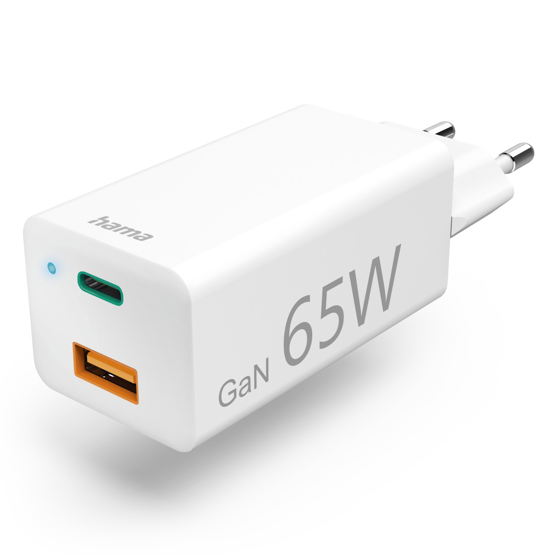 - 65 HAMA Schnellladegerät GaN Volt Weiß USB-A Universal, USB-C 20 3.3 PD, QC 1x Watt, 1x