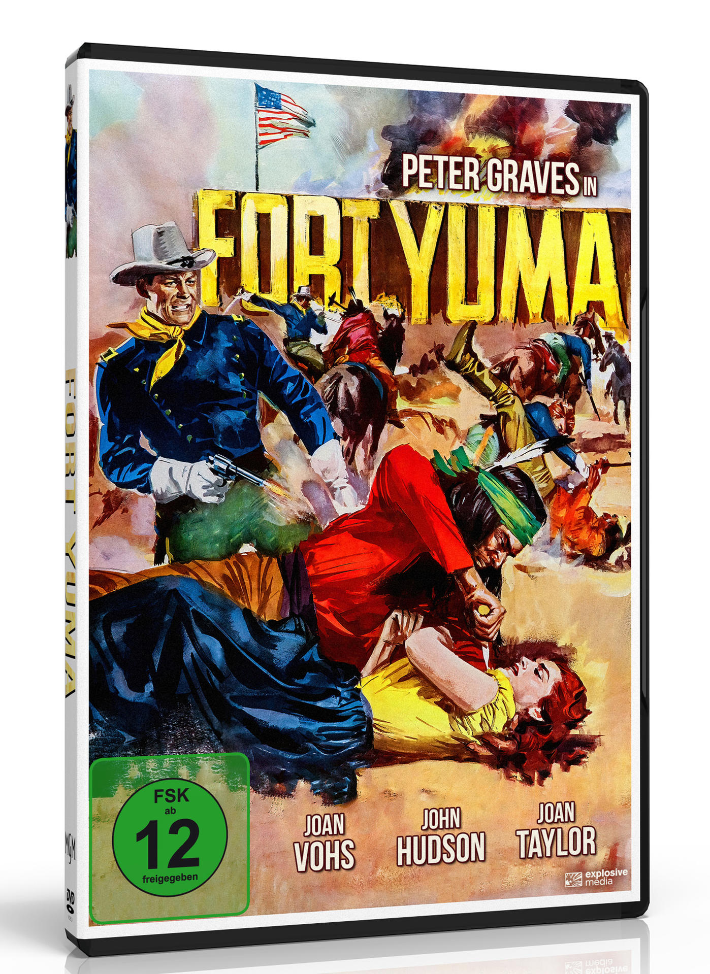 DVD-Cover des Films Fort Yuma, mit einer Actionszene.