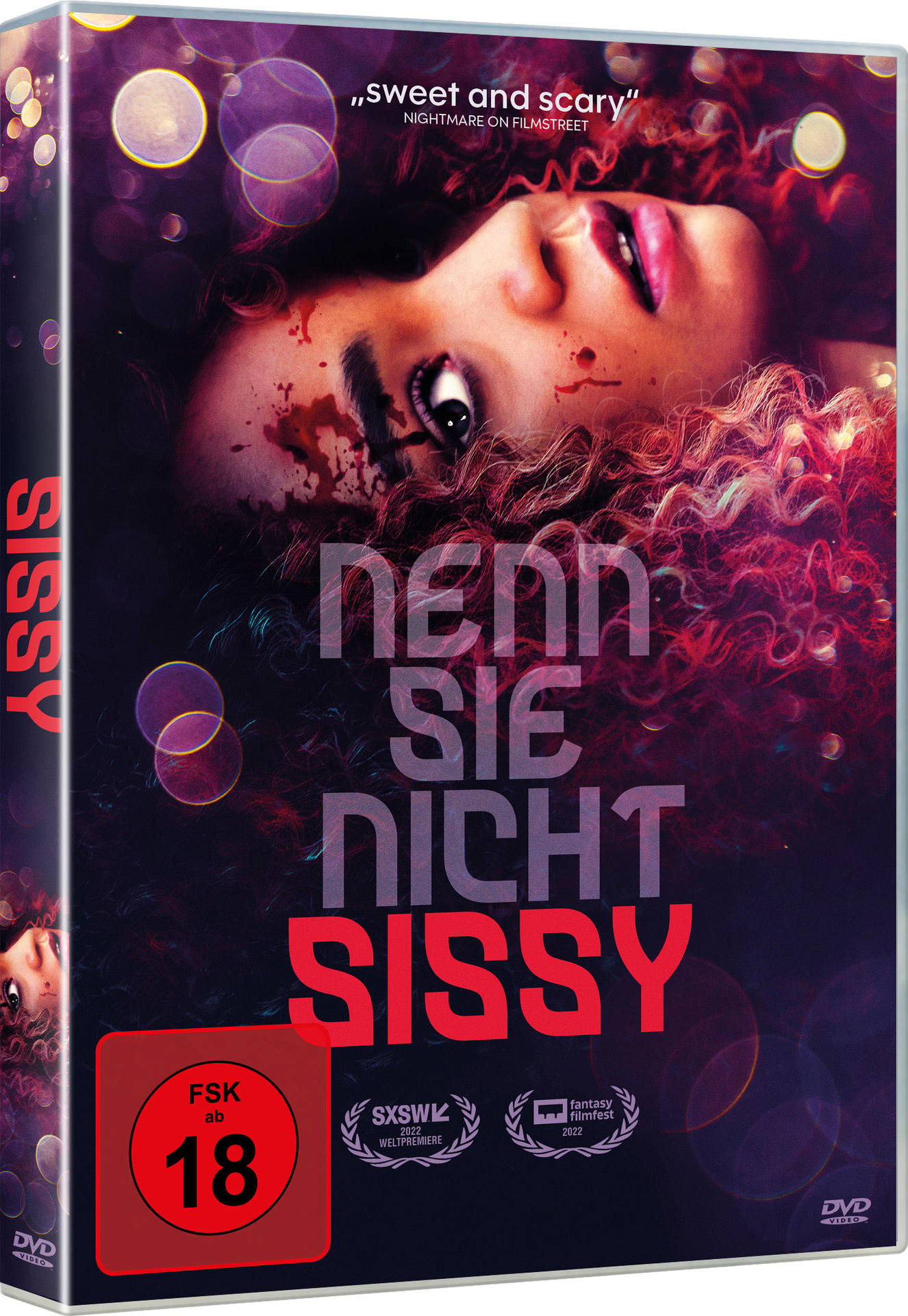 DVD-Cover für 'Sissy'. Dunkel, mit Frauengesicht und Text. FSK 18-Rating.
