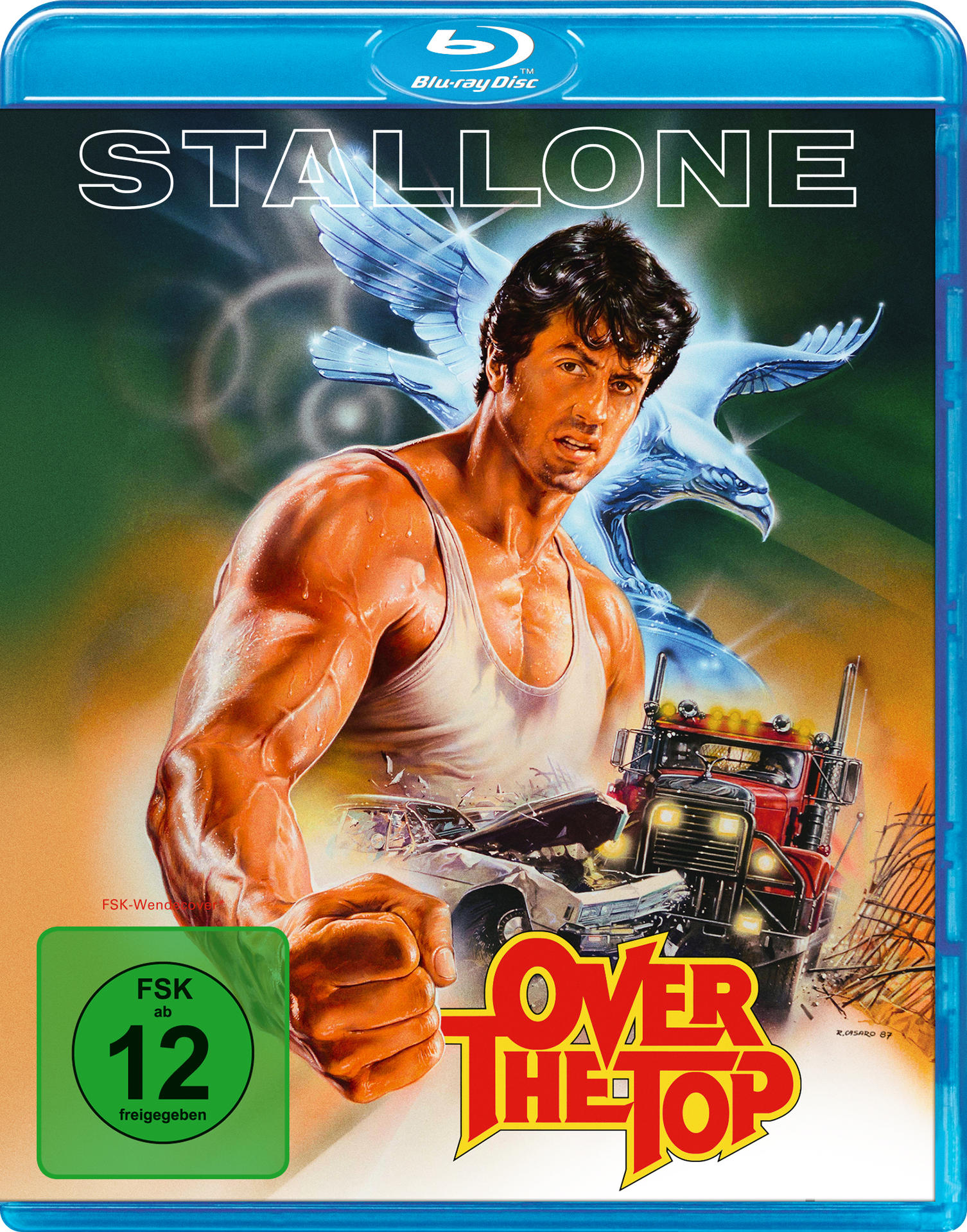 Over the Top Blu-ray Cover mit Stallone und Truck.