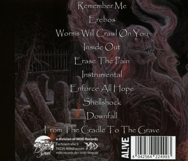 Albumcover mit dunklem Artwork. Titel: Remember Me. Charaktere auf der rechten Seite. Friedhof im Hintergrund.
