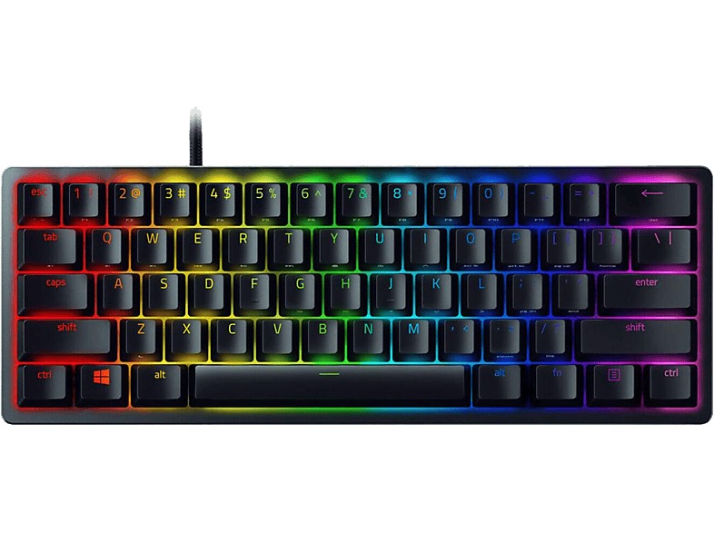 RAZER Huntsman Mini TKL billentyűzet, Purple Switch, RGB, fekete, US Angol kiosztás (RZ03-03390100-R3M1)