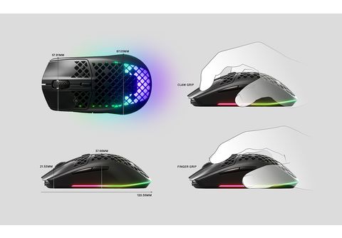 Souris Aerox 3 (2022) Onyx PC - Sans fil - STEELSERIES - Noir