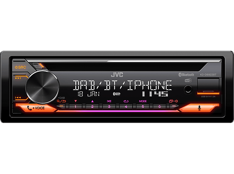 JVC KD-DB922BT - Autoradio (1 DIN, Schwarz)