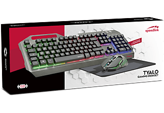 SPEEDLINK Tyalo Illuminated - Gaming Tastatur + Gaming Maus + Mauspad, Kabelgebunden, Schwarz