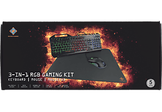 DELTACO 3-in-1 Gaming Gear Kit RGB (GAM-113-CH) - Clavier & Souris (Noir)