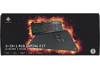 DELTACO 3-in-1 Gaming Gear Kit RGB (GAM-113-CH) - Tastiera & Mouse (Nero)