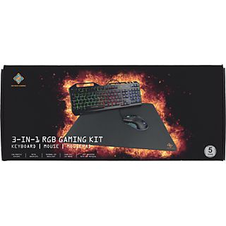 DELTACO 3-in-1 Gaming Gear Kit RGB (GAM-113-CH) - Clavier & Souris (Noir)