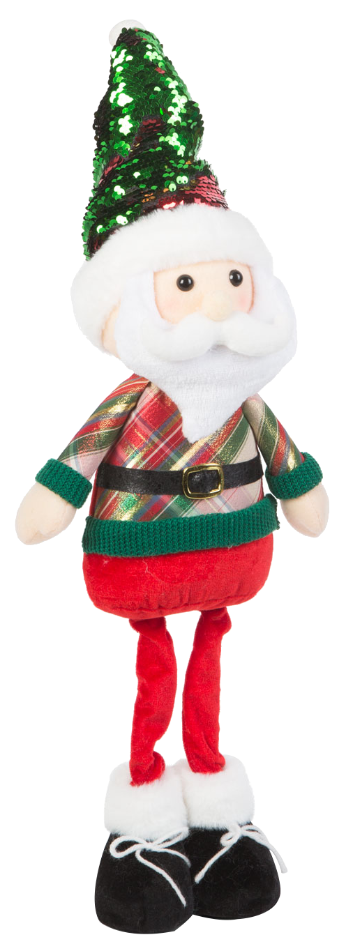 FAMILY CHRISTMAS Karácsonyi textil manó figura - mikulás 65 x 18 13 cm