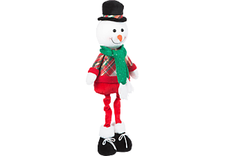 FAMILY CHRISTMAS Karácsonyi textil manó figura - hóember - teleszkópos lábbal - 95 x 25 x 20 cm