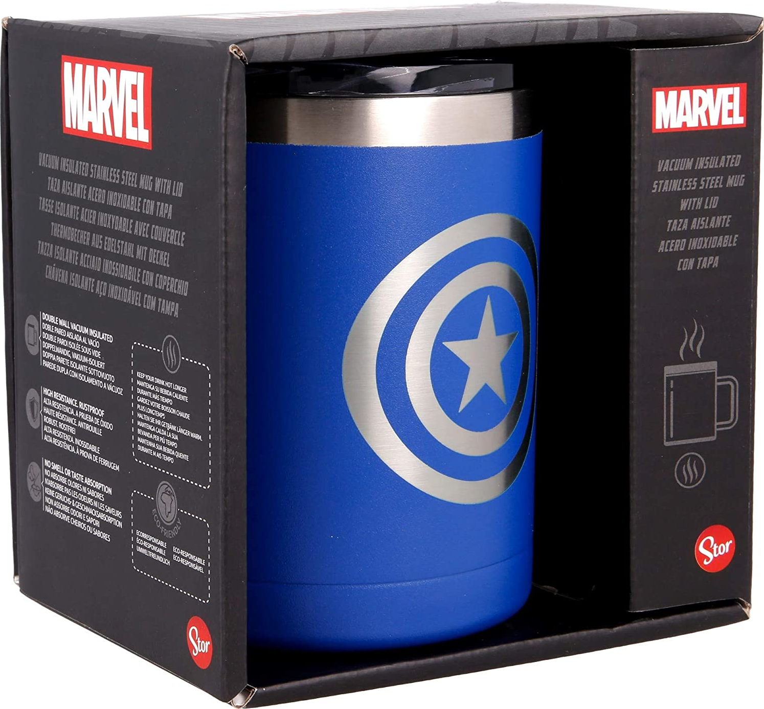 STOR Marvel  - Gobelet isotherme (Bleu/Argent/Transparent)