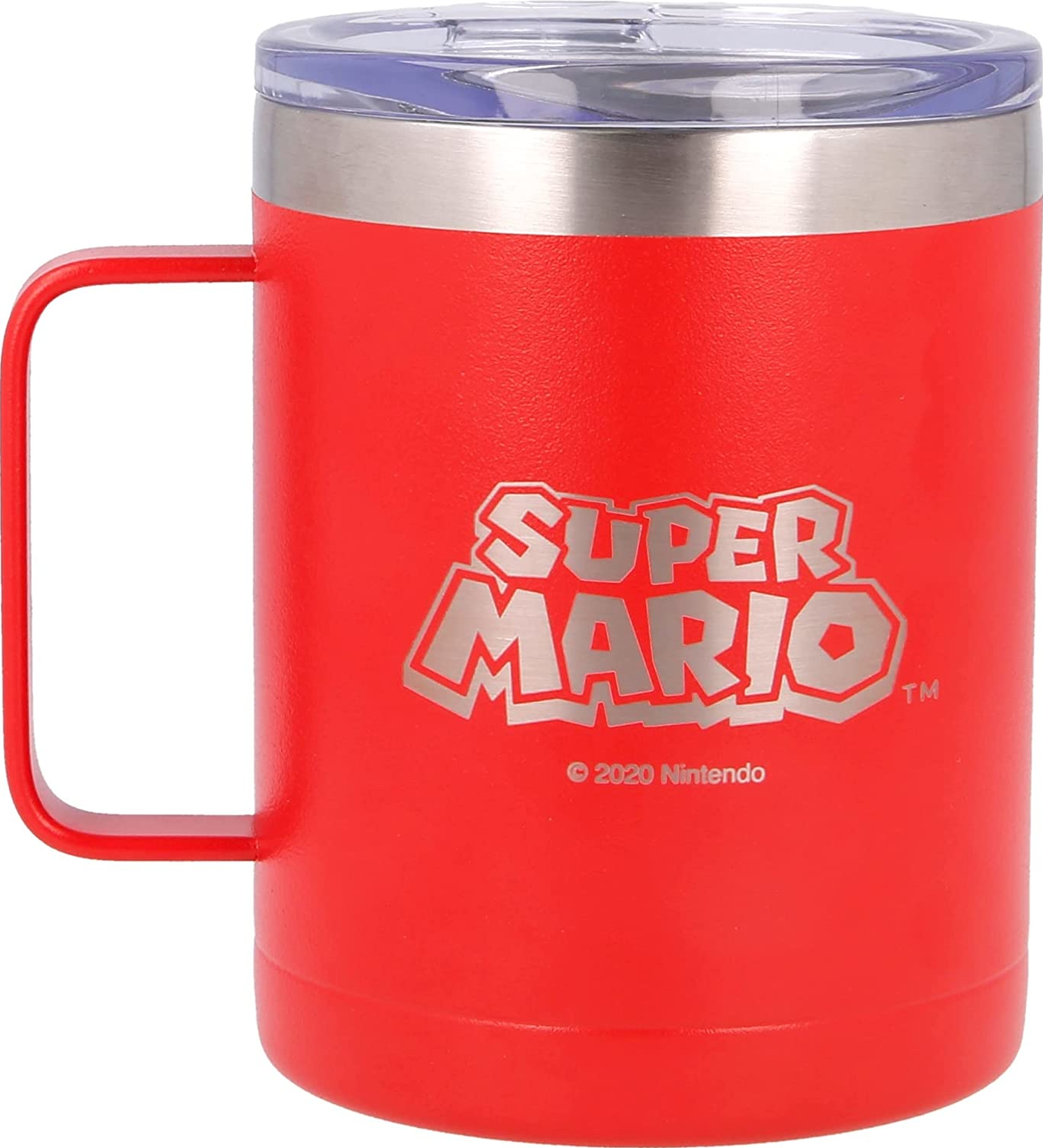 STOR Super Mario - Gobelet isotherme (Rouge/Argent/Transparent)