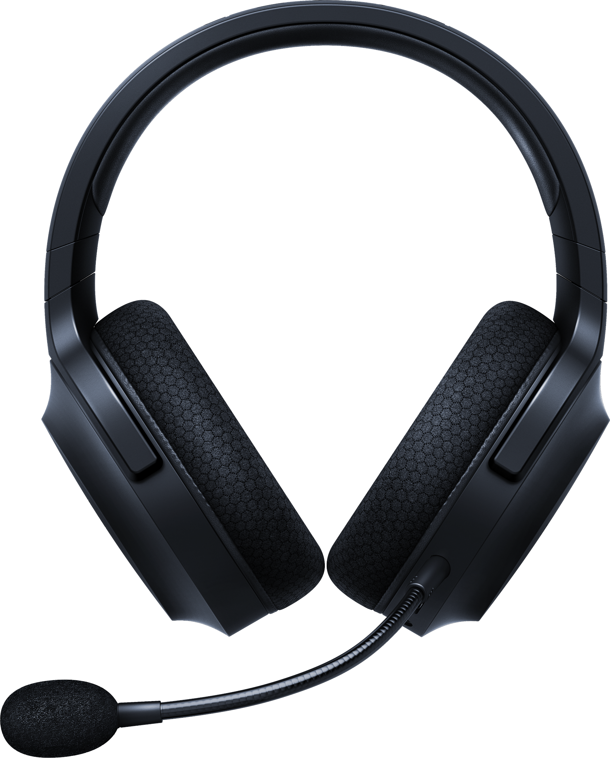 Fekete gamer headset mikrofonnal.