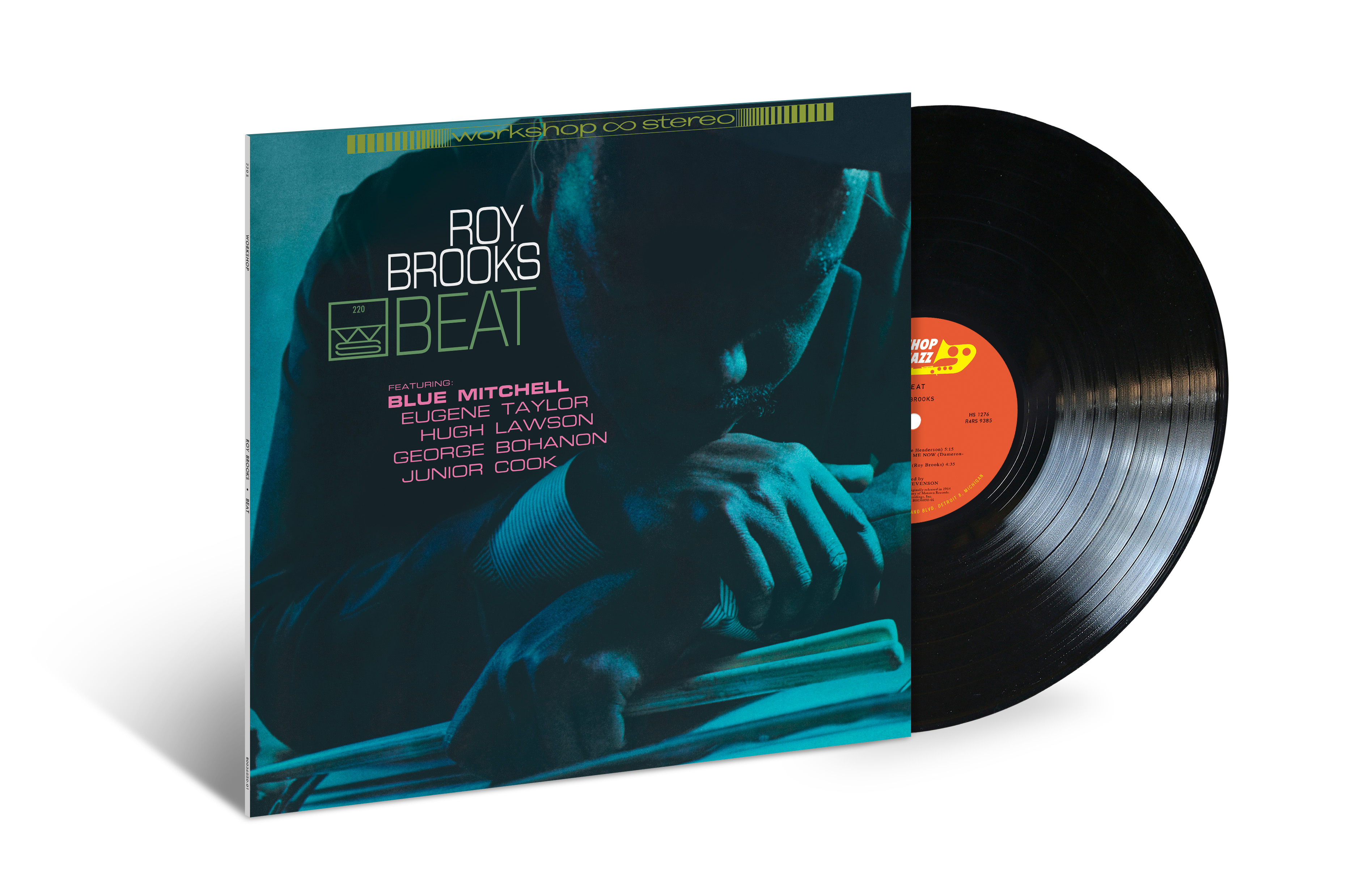 Eine Schallplatte und ein Albumcover mit Text über Roy Brooks und seine Musik.