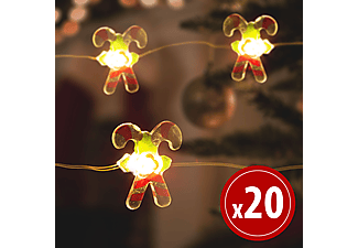 FAMILY CHRISTMAS LED fényfüzér - cukorbot - 2,2 m - 20 LED - melegfehér - 2 x AA