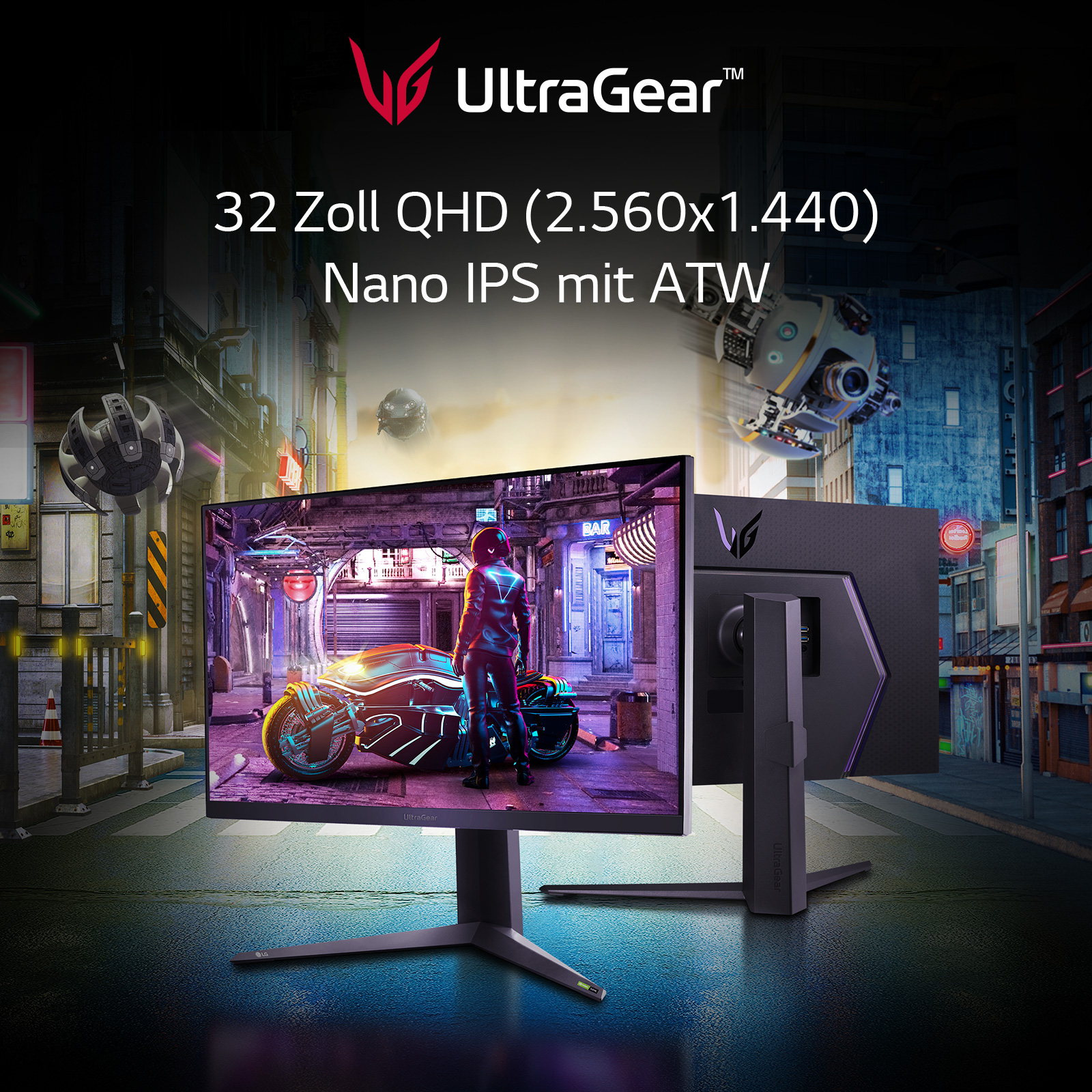 LG 32GQ85X-B Monitor 32 Zoll  QHD  Gaming Monitor  1 ms Reaktionszeit  