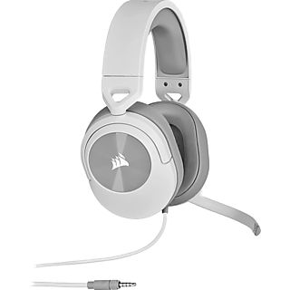 Auriculares gaming - Corsair HS55 Stereo, Con Cable, Micrófono Omnidireccional, White