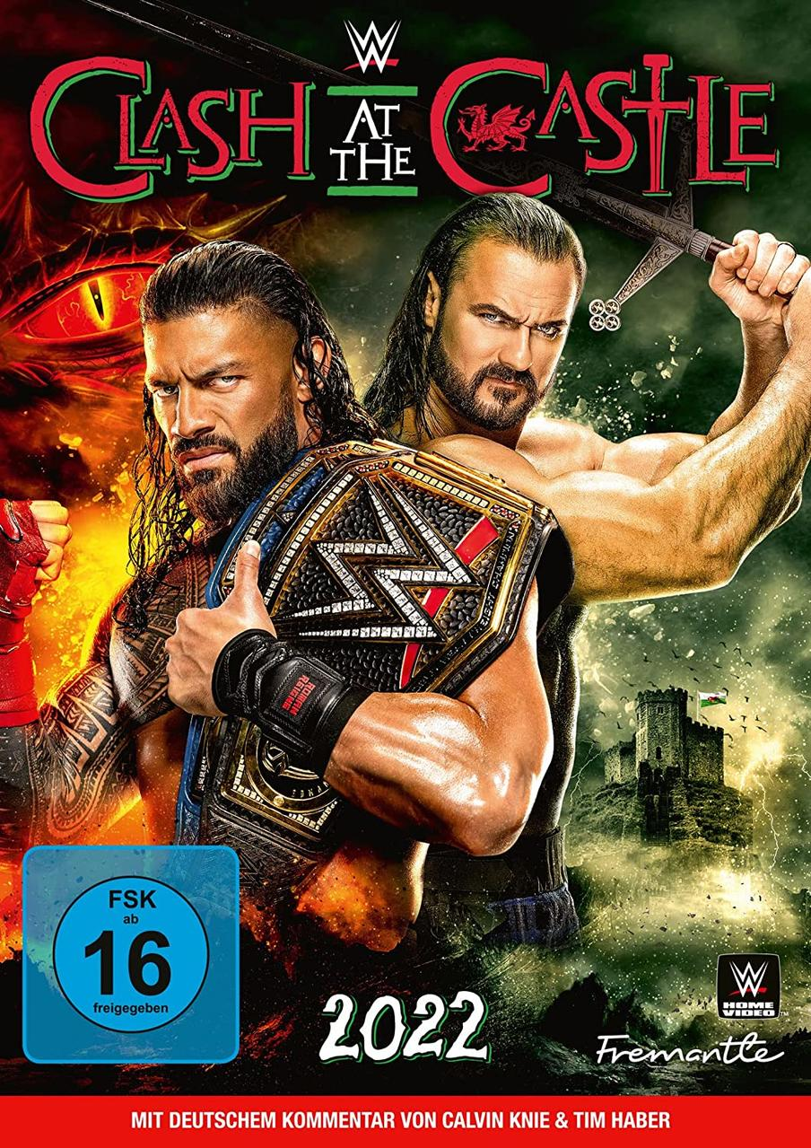 DVD-Cover von Clash at the Castle. Zwei Wrestler stehen sich gegenüber. Eine Burg im Hintergrund.