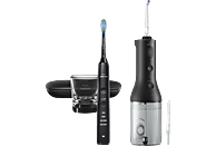 PHILIPS Sonicare HX3866/43 Cordless Power Flosser DiamondClean 9000 Munddusche + Zahnbürste Schwarz