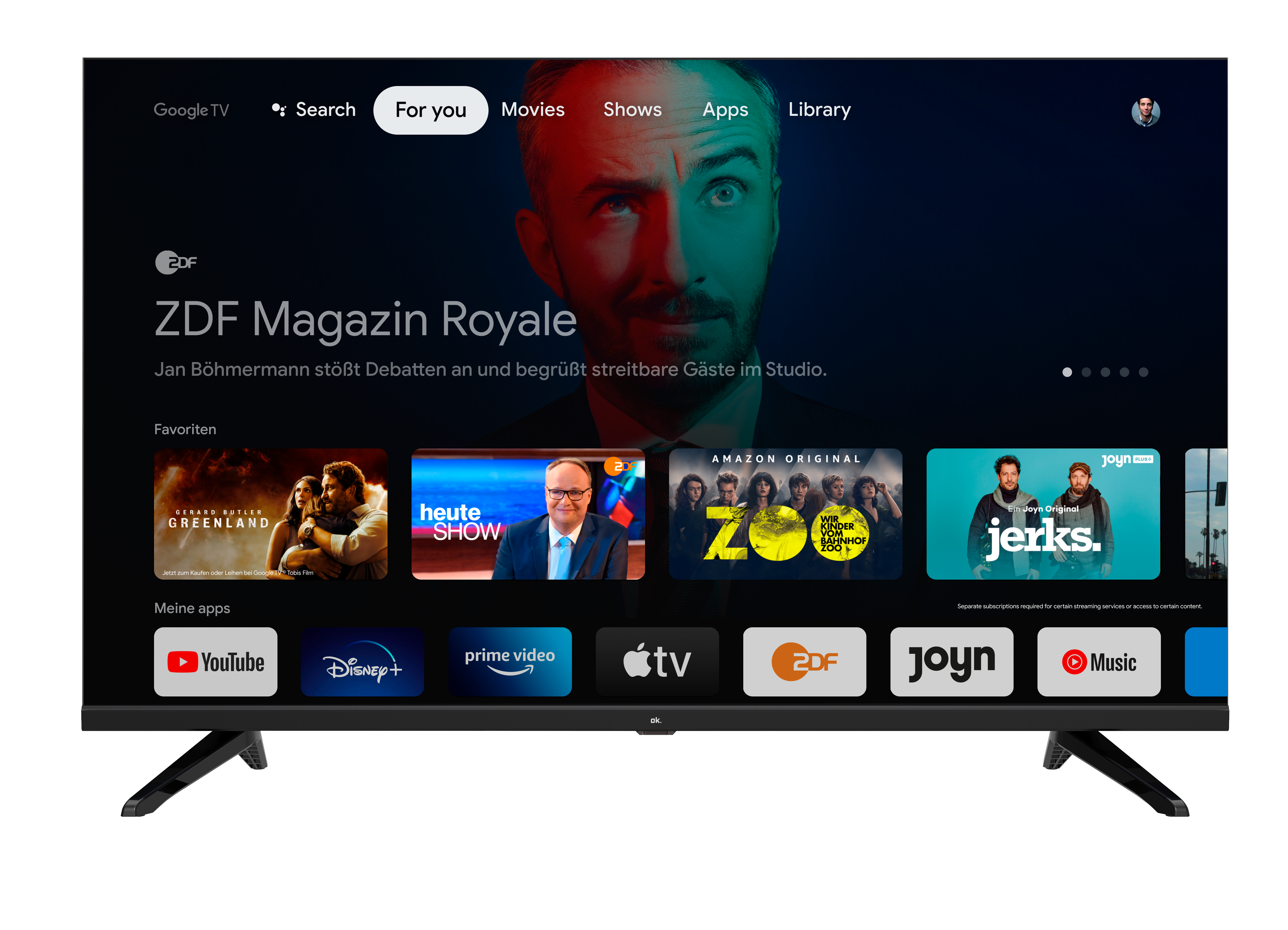 OK. OTV 40GF-5022S LED TV (Flat, 40 Zoll / 100 cm, DCI 2K, SMART TV, Google TV)