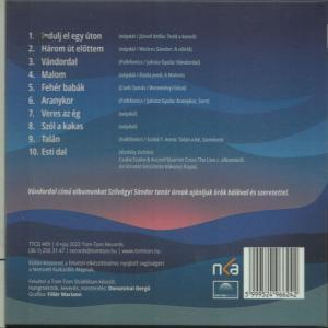 CD hátlapja számlistával és naplementeképpel.