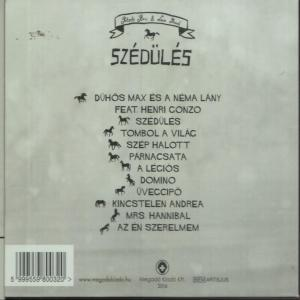 CD borító magyar számlistával. Fekete-fehér kép, ló művészettel.