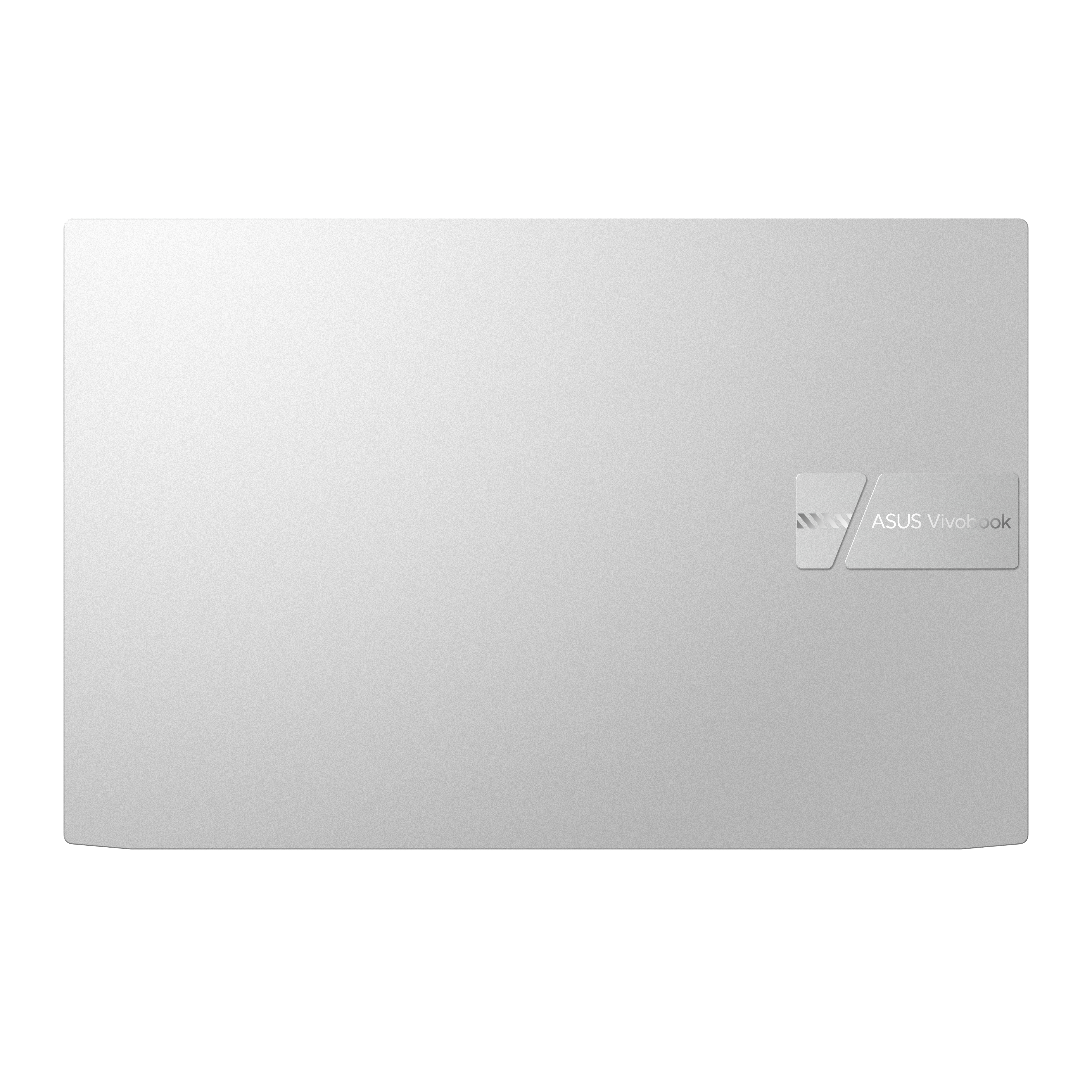 Tapa de portátil ASUS Vivobook blanca. El logotipo de ASUS Vivobook es visible en la tapa.
