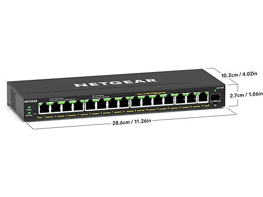 NETGEAR 16-Port PoE+ Gigabit Ethernet Plus Switch + 1 SFP Port