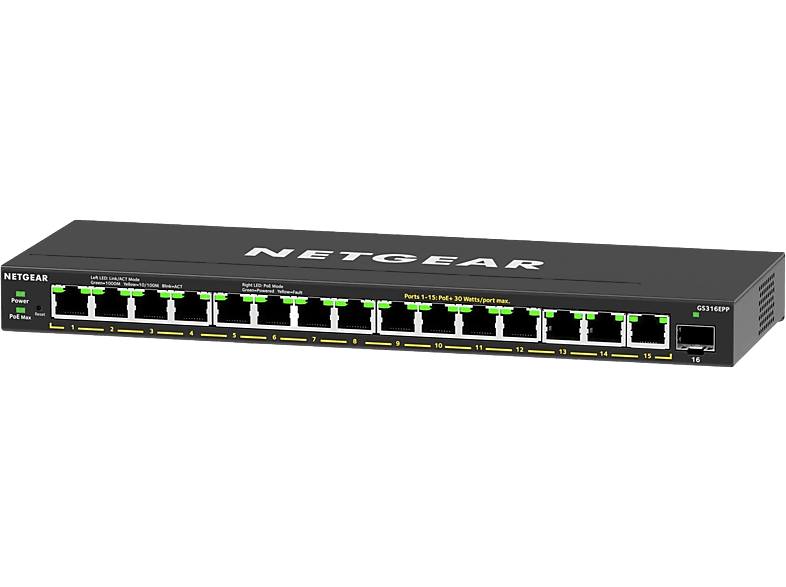Netgear 16-port High-power Poe+ Gigabit Ethernet Plus Switch + 1 Sfp Port
