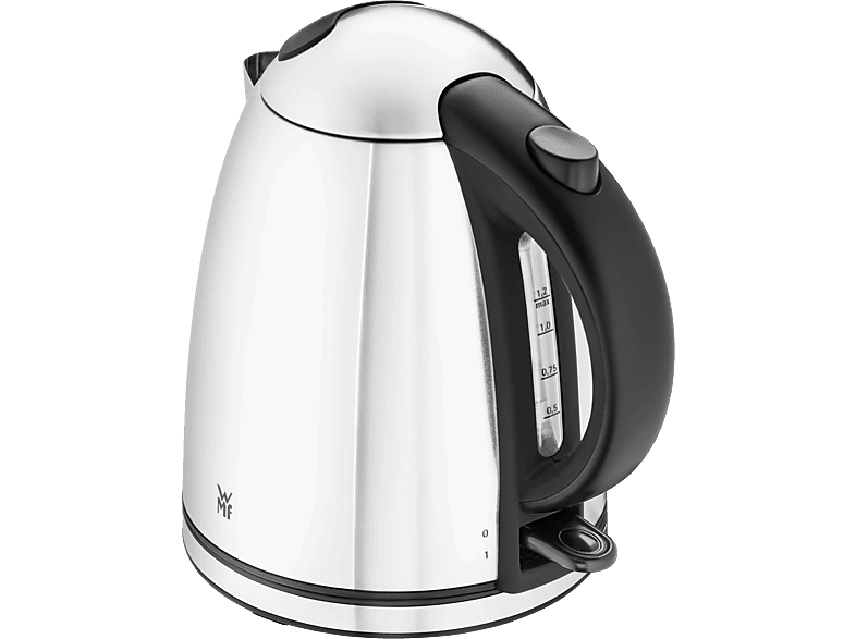 Hervidor de agua - WMF Stelio, 2400W, 1.2 L, Indicador luminoso agua, Filtro antical extraíble, Asa goma antideslizante, Acero inoxidable Cromargan