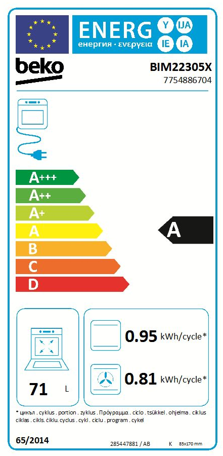 BEKO BIM-22305 X beépíthető sütő