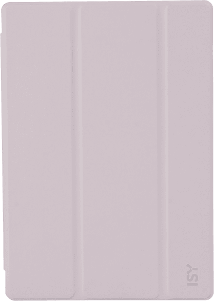 Un étui de tablette violet clair, une housse pliante en trois parties.