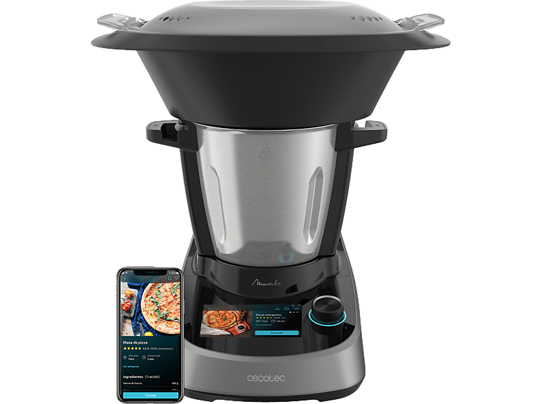 Cecotec Mambo Touch, 1600W, 3.3 l, 37 Funciones, Wi-Fi, TFT 5”, Negro