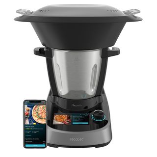 Robot de cocina - Cecotec Mambo Touch, 1600W, 3.3 l, 37 Funciones, Wi-Fi, TFT 5”, Negro