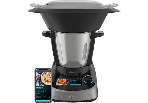 Robot de cocina - Cecotec Mambo Touch, 1600W, 3.3 l, 37 Funciones, Wi-Fi, TFT 5”, Negro