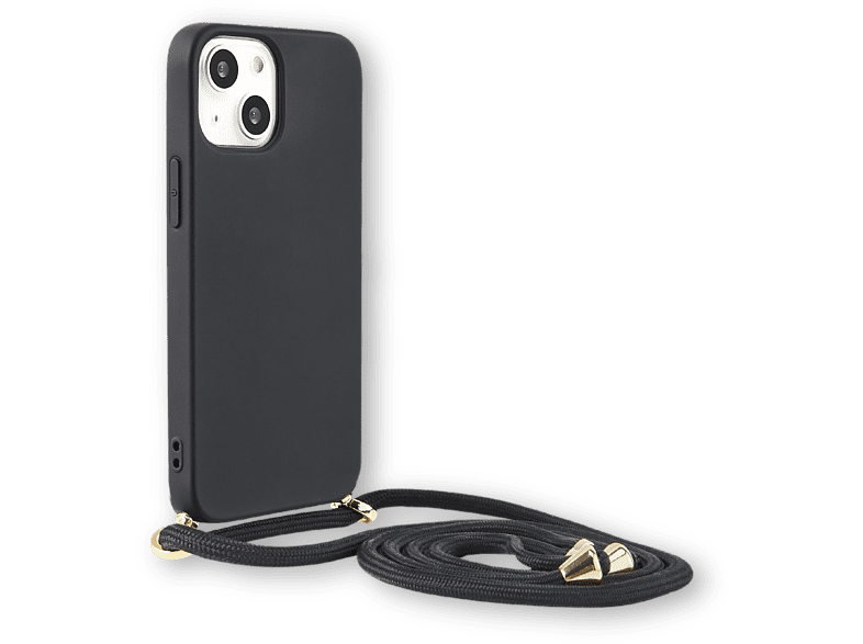 Funda + cordón para móvil - ISY ISC-3823 , Apple, iPhone 14, Negro