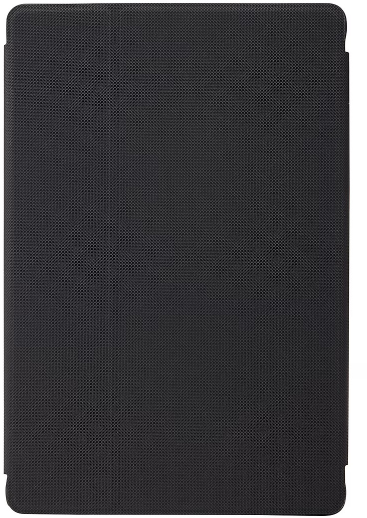 A black tablet case with a textured surface.