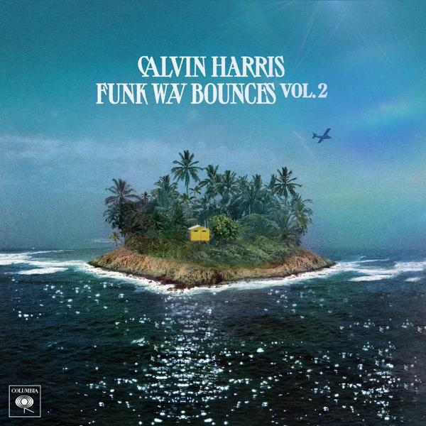 Albumcover für Calvin Harris 'Funk Wav Bounces Vol. 2' mit Insel.