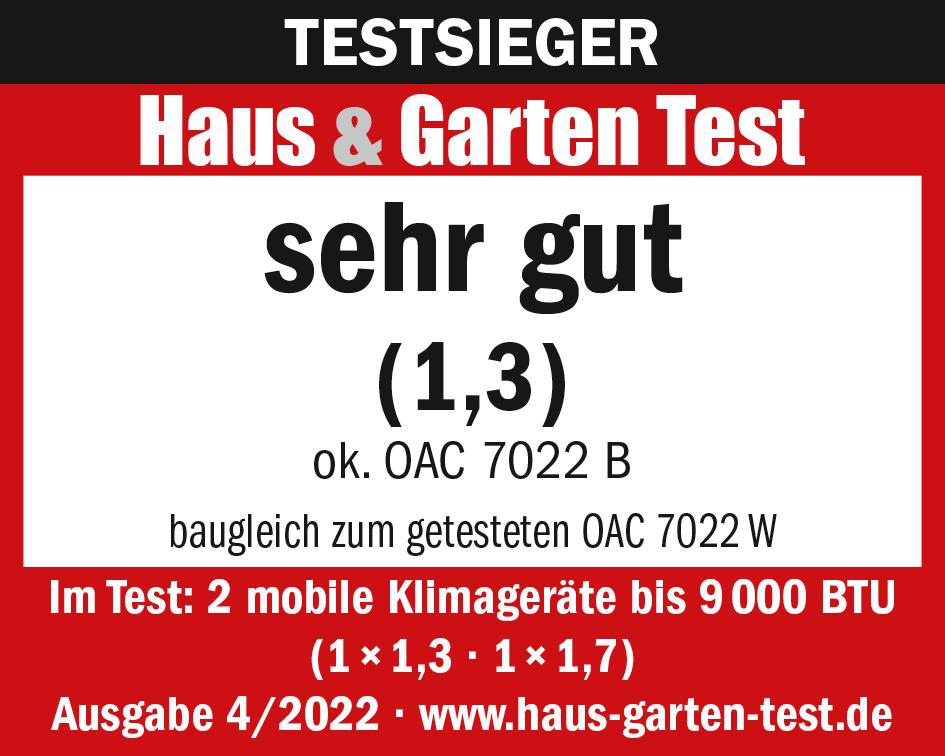 Testsieger Haus & Garten Test: Sehr gut (1,3) für OAC 7022 B.