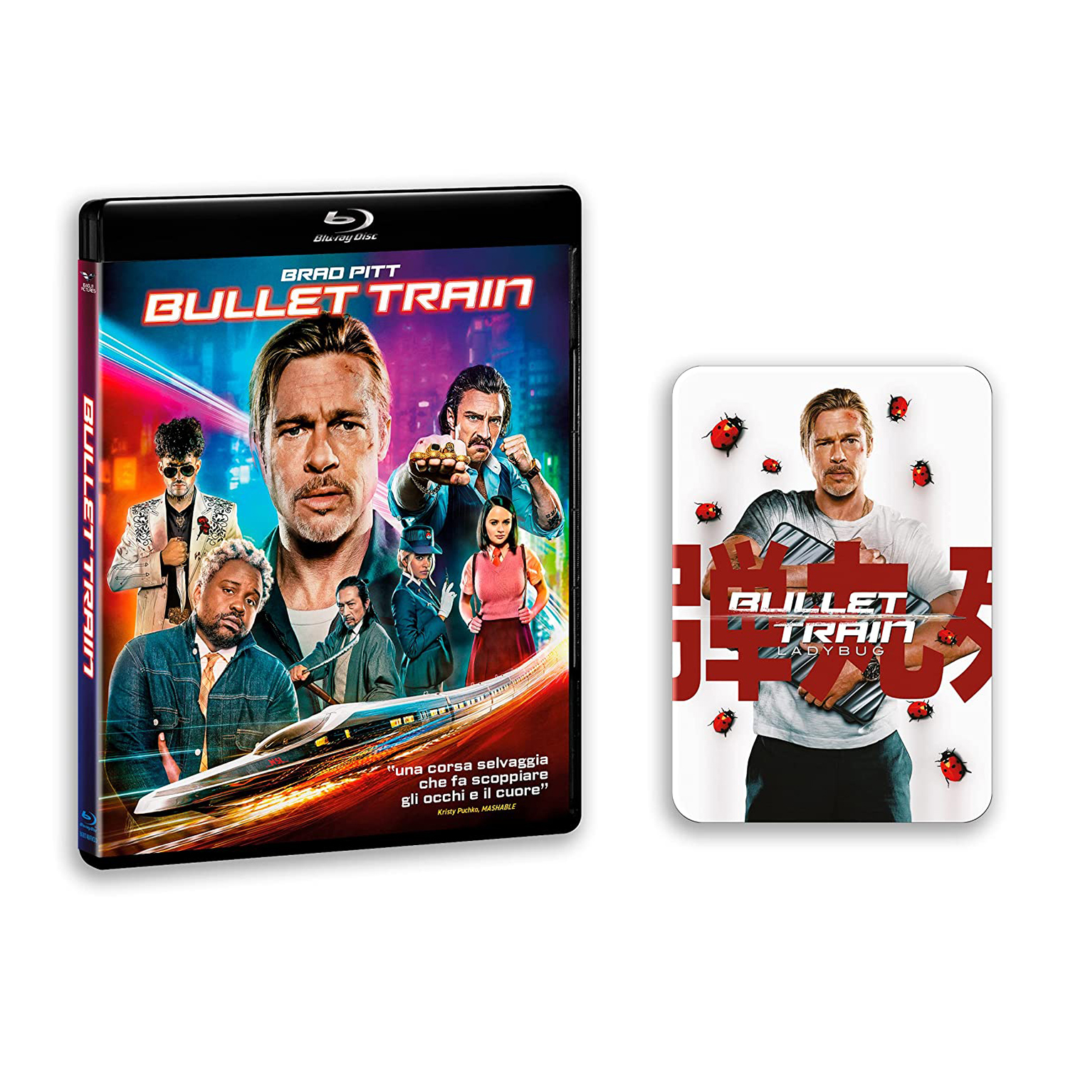 Copertina del film Bullet Train, Brad Pitt, poster a destra.