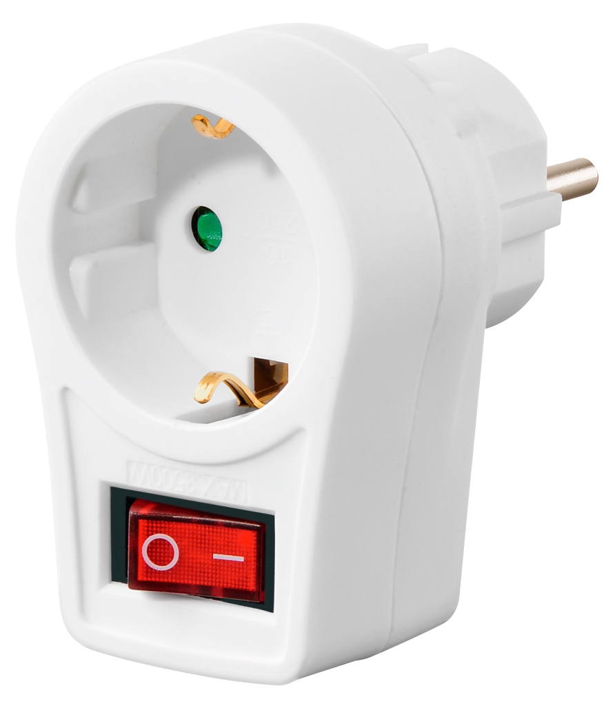 HAMA Hálózati dugalj, kapcsolóval, 16 A, fehér (223212)