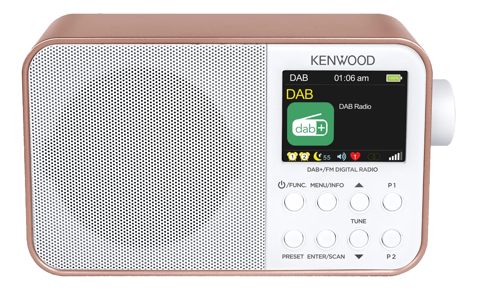 KENWOOD CR-M30DAB - Digitalradio (FM, DAB, DAB+, Roségold-Weiss)
