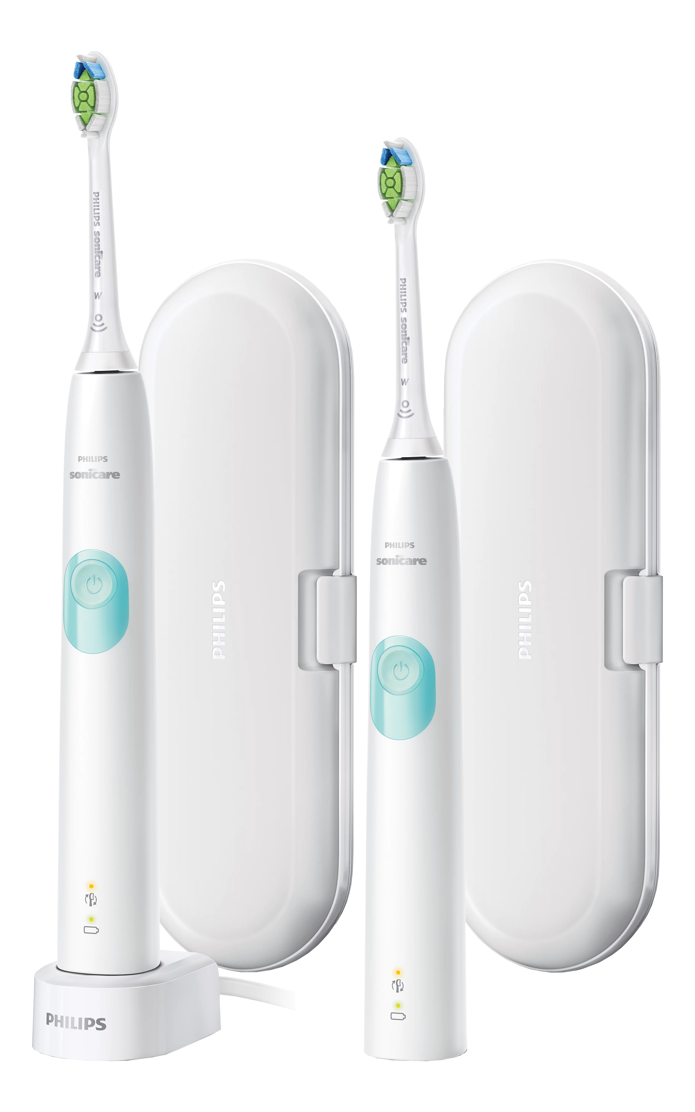 PHILIPS SONICARE ProtectiveClean 4300 HX6807/35 Duo - Brosse à dents sonique électrique (Menthe/Blanc)