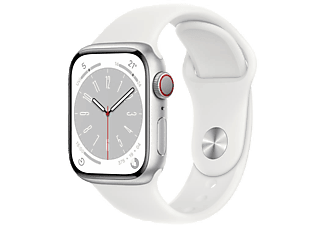 APPLE Watch Series 8 GPS + Cellular 41 mm MP4A3TU/A Gümüş Rengi Alüminyum Kasa ve Beyaz Spor Kordon