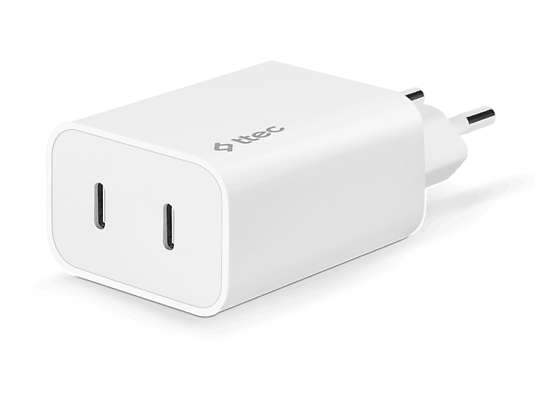 Ttec 2Scs27B SmartCharger Duo PD 40W Seyahat Hızlı Şarj CihazıUSB-C + Usb-C Beyaz