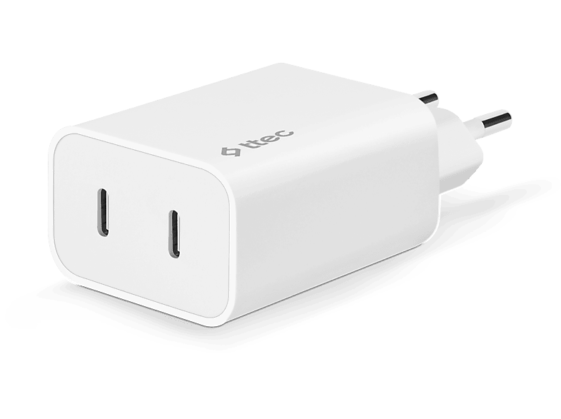 TTEC 2SCS27B  SmartCharger Duo PD 40W Seyahat Hızlı Şarj CihazıUSB-C + USB-C  Beyaz